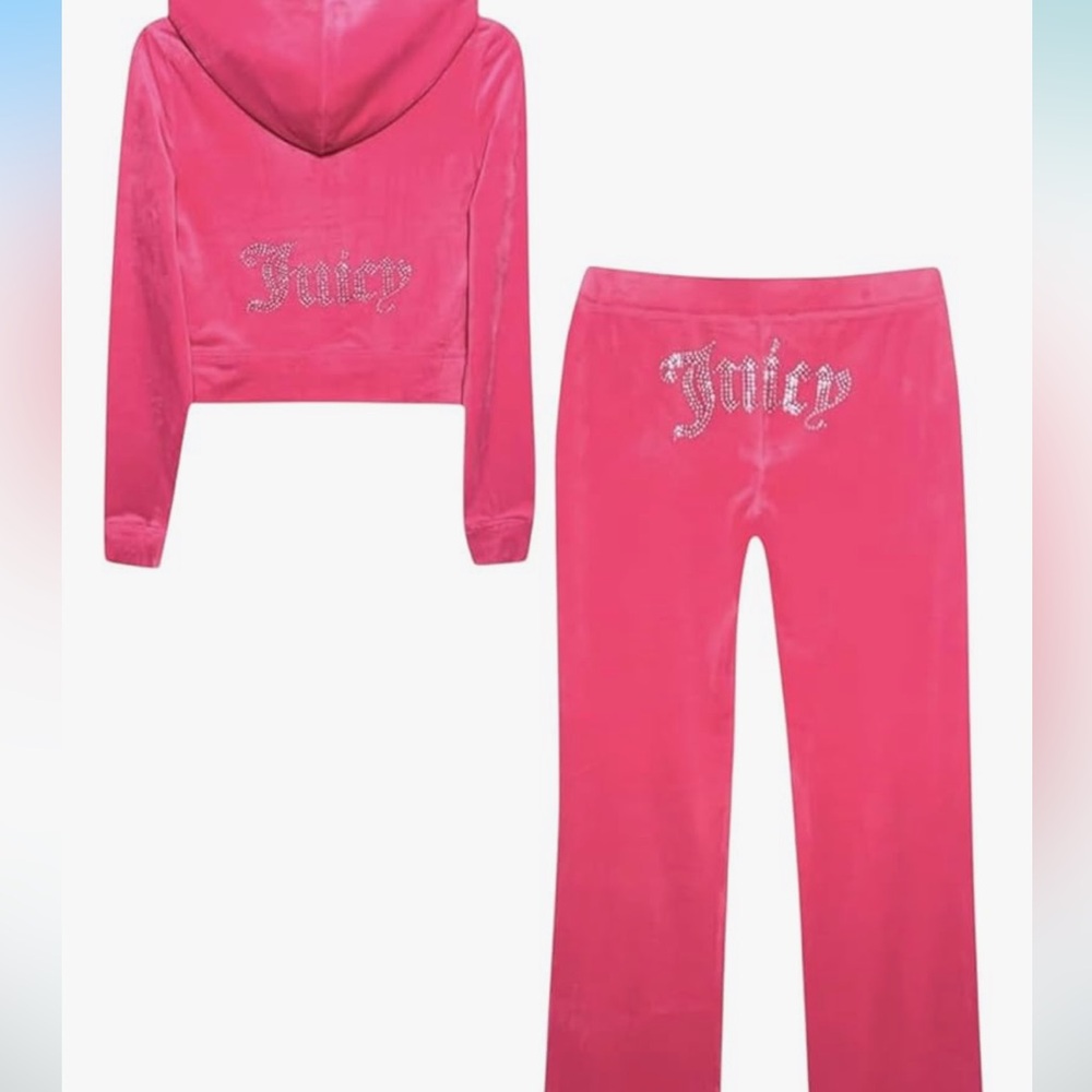 NEW juicy couture velour tracksuit in bubble gum pink size L